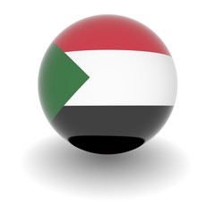 High resolution ball with flag of Sudan