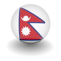 High resolution ball with flag of Nepal