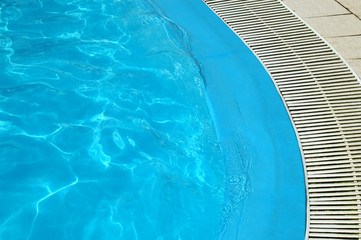 Background with blue water in pool