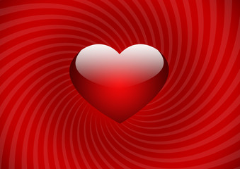 Rotes Herz mit rotem Hintergrund