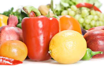 Healthy Eating, isolated on white background.