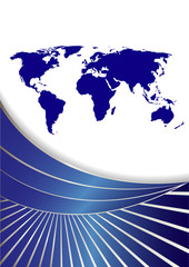 Vector bright template with map; clip-art