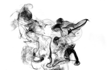 Abstract smoke shape over white