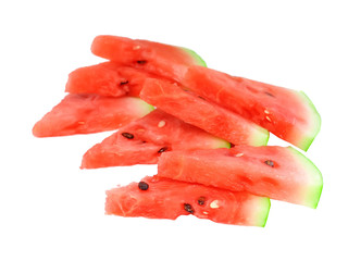 Slice of watermelon , isolated on white.