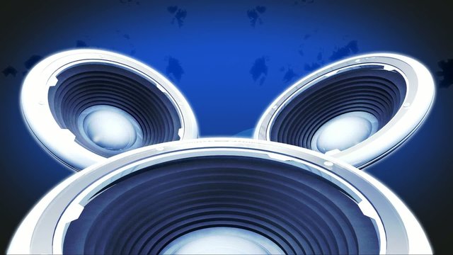 Animation speakers fond bleu