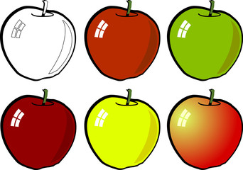 6 pommes-vecteur