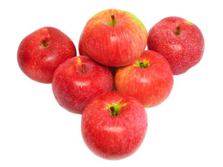 Heap of ripe, red apples. Isolated on white.
