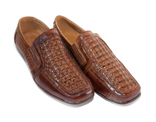 isolated brown shoes