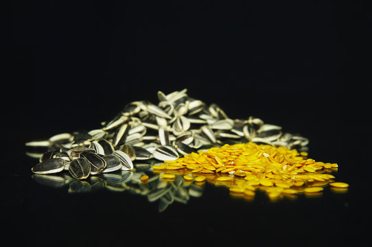 sunflower and flax seeds