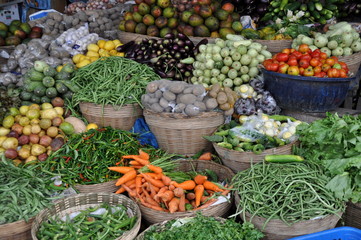 Healthy food - Obst- und Gemüsestand in Afrika