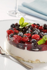 Cheesecake Topped with Forest Fruit