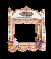 Antique French guignol isolated with clipping path