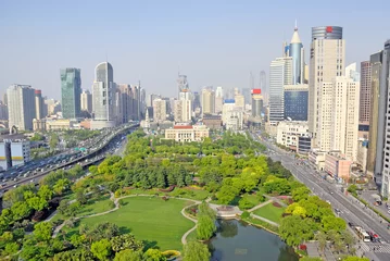 Fototapeten China Shanghai Opera House and  city skyline © claudiozacc