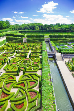 Amazing gardens from Villandry chateau, France