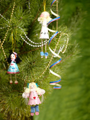 Xmas still-life with fir tree and toys