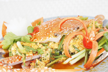 ster fried crab meat with curry powder © MR.LIGHTMAN