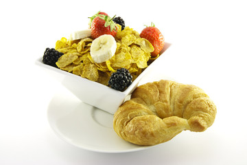 Cornflakes and Fruit with Croissant