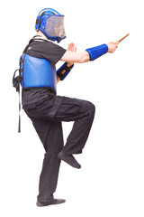 Sport, martial arts series. Man with knife.