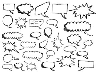 sketchy speech bubbles