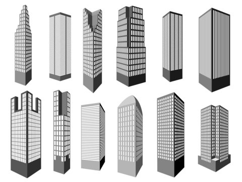 set of vector skyscrapers