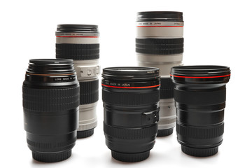 Set of camera lenses isolated © Dmitry Rukhlenko