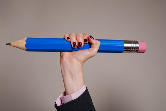 Giant blue pencil