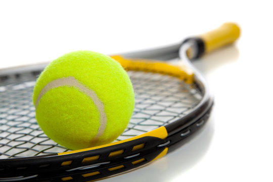 Tennis ball and racket