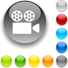 Cinema  shiny button. Vector illustration