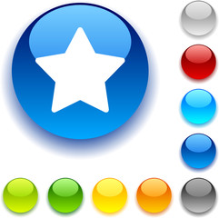 Star shiny button. Vector illustration