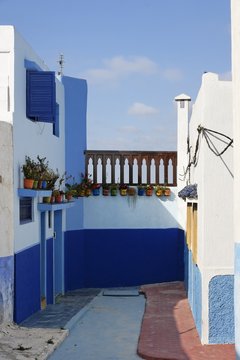 Bleu de la Kasbah des Oudayas à Rabat au Maroc