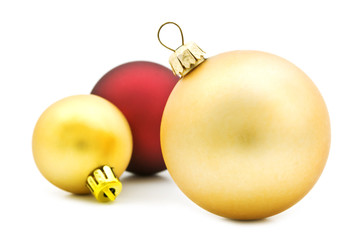 christmas balls on white background