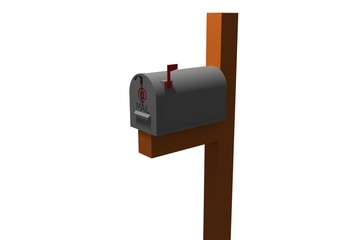 classic american mailbox - 3d isolated illustration