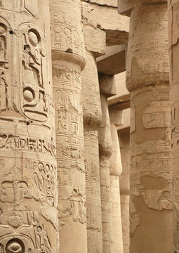 Line of Columns in Luxor Karnak Temple