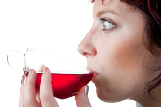 Woman Drinking Red Tea