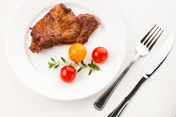 Grilled meat and vegetables