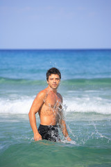 having fun in the sea