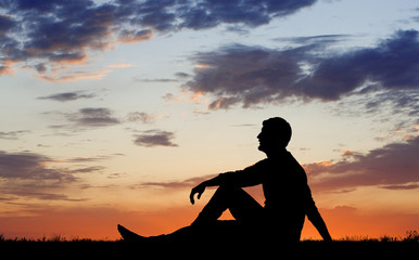 Outdoor solitude for young man