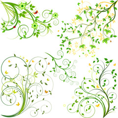 Set of floral bacgrounds vector