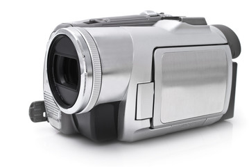 Digital camcorder isolated on white background
