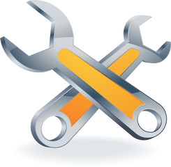 under construction wrenches icon vector