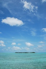 Maldives Island with gorgeous water/cloudscape