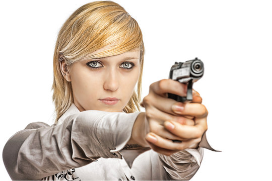 women with handgun