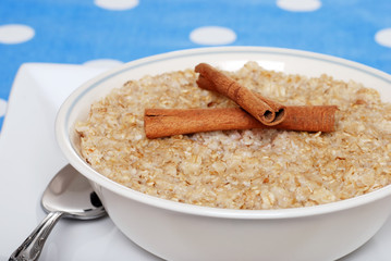 closeup cinnamon oatmeal