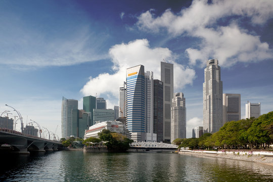 Financial district of Singapore across the Singapore River