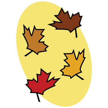 Cartoon fall leaves