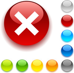 Obraz premium Abort shiny button. Vector illustration.