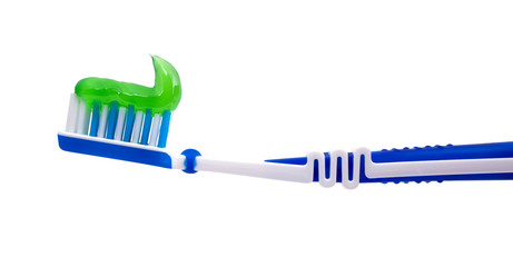 Toothbrush and toothpaste - obrazy, fototapety, plakaty