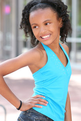 Smiling African American Teenager Girl