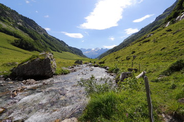 Gebirgsbach in Alpen
