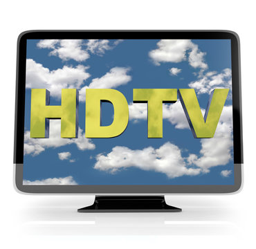 HDTV Flatscreen Display on White